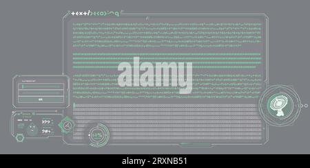 SCI-fi-Schnittstelle des Datendekodierungsprogramms. Stock Vektor