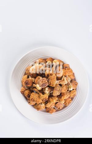 Getrocknete agaricus Blazei in einer Schüssel Stockfoto