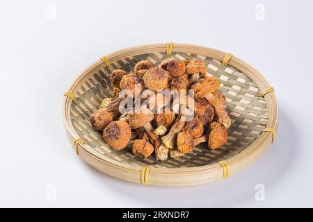 Getrocknete agaricus Blazei in einer Schüssel Stockfoto