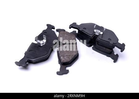 Bremsbeläge isoliert auf weiß. Stockfoto