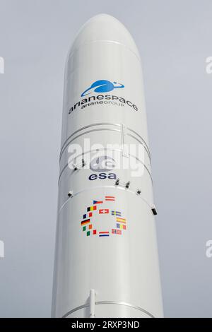 Modell Ariane 6, ILA Berlin Air Show, BERLIN, DEUTSCHLAND - 27. April 2018 Stockfoto