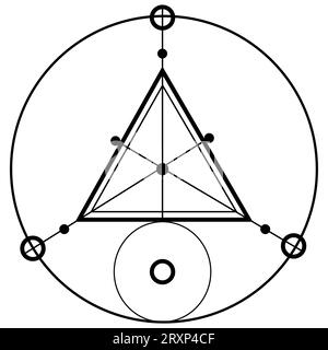 Konstruktionselemente für Vektorgeometrie. Alchemie, Religion, Philosophie, Spiritualität, Hipster-Symbole und -Elemente. Silhouettensymbol, Logo-Design Stock Vektor