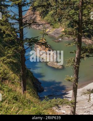 ILLWACO, WASHINGTON, USA – Dead man's Cove im Cape Disappointment State Park. Stockfoto