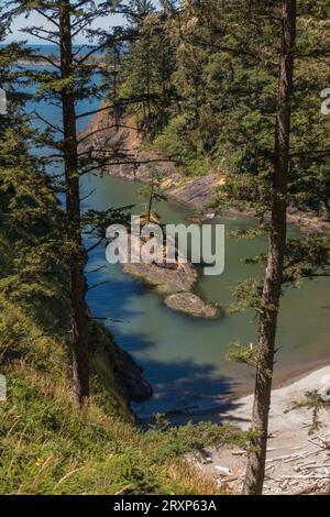 ILLWACO, WASHINGTON, USA – Dead man's Cove im Cape Disappointment State Park. Stockfoto