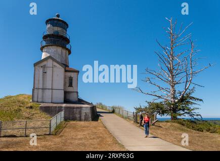 ILLWACO, WASHINGTON, USA - Lighthouse Cape Disappointment State Park. Stockfoto