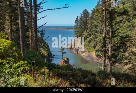 ILLWACO, WASHINGTON, USA – Dead man's Cove im Cape Disappointment State Park. Stockfoto