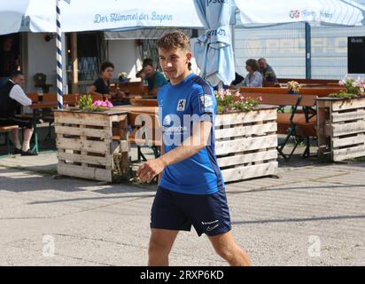 München, Deutschland 26. September 2023: Fussball, Herren, 3.Liga, Saison 2023/2024, TSV 1860 München, Ausbildung, Grünwalder Straße 114 Julian Guttau (TSV 1860 München) Stockfoto