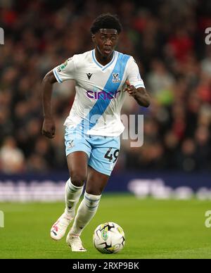 Der Jesuran Rak-Sakyi von Crystal Palace während des dritten Spiels im Carabao Cup in Old Trafford, Manchester. Bilddatum: Dienstag, 26. September 2023. Stockfoto