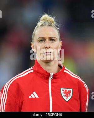 Rhiannon Roberts aus Wales vor dem UEFA Women's Nations League-Spiel der Gruppe A3 im Cardiff City Stadium, Wales. Bilddatum: Dienstag, 26. September 2023. Stockfoto