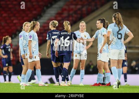 26. September, Glasgow, Großbritannien. Im ersten Heimspiel für Schottland in der neuen UEFA Women's Nations League spielt Schottland Belgien im Hampden Park, Glasgow, Schottland, Vereinigtes Königreich. Quelle: Findlay/Alamy Live News Stockfoto