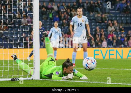 26. September, Glasgow, Großbritannien. Im ersten Heimspiel für Schottland in der neuen UEFA Women's Nations League spielt Schottland Belgien im Hampden Park, Glasgow, Schottland, Vereinigtes Königreich. Quelle: Findlay/Alamy Live News Stockfoto