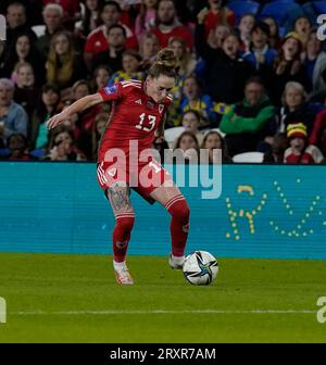 Cardiff, UK, 26. September 2023 Rachel Rowe (Wales) in Aktion während der UEFA Women's Nations League Wales gegen Dänemark im Cardiff City Stadium Cardiff Vereinigtes Königreich am 26 2023. September Graham Glendinning / Alamy Live News Endstand: 1 - 5 Stockfoto