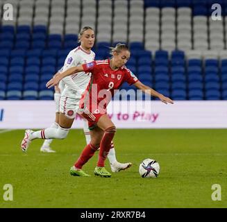 Cardiff, Großbritannien, 26. September 2023 Kayleigh Green (Wales) in Aktion während der UEFA Women's Nations League Wales gegen Dänemark im Cardiff City Stadium Cardiff Vereinigtes Königreich am 26 2023. September Graham Glendinning / Alamy Live News Endstand: 1 - 5 Stockfoto