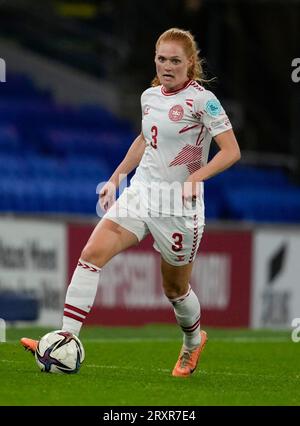 Cardiff, Großbritannien, 26. September 2023 Stine Ballisager (Dänemark) in Aktion während der UEFA Women's Nations League Wales gegen Dänemark im Cardiff City Stadium Cardiff Vereinigtes Königreich am 26 2023. September Graham Glendinning / Alamy Live News Endstand: 1 - 5 Stockfoto