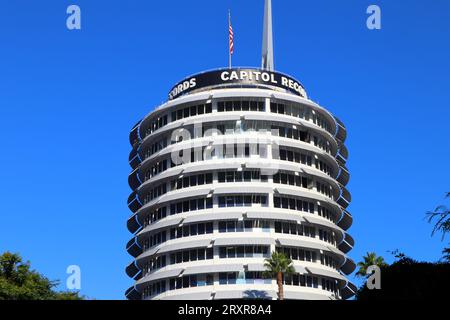 Los Angeles, Kalifornien: Capitol Records Building in 1750 Vine St, Los Angeles Stockfoto