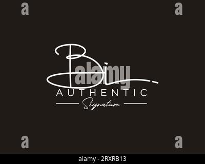 VEKTOR für BI-Signatur-Logo-Vorlage. Stock Vektor