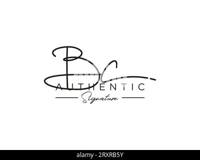 BC Signature Logo Template Vector (Vorlagenvektor für BC-Signatur) Stock Vektor