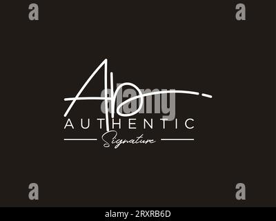 Ab Signature Logo Template Vector. Stock Vektor