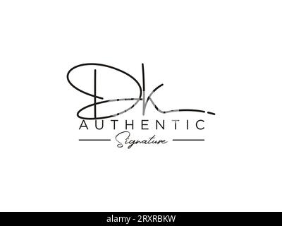 DK Signature Logo Template Vector. Stock Vektor