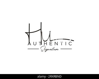 HU Signature Logo Template Vector (Vorlagenvektor für HU-Signatur) Stock Vektor