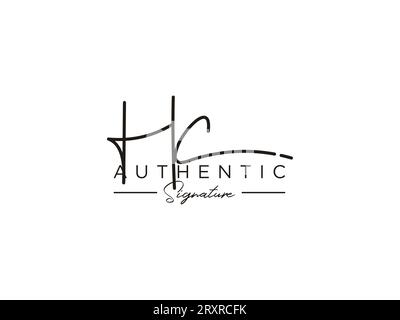 HC Signature Logo Template Vector (Vorlagenvektor für das HC-Logo) Stock Vektor