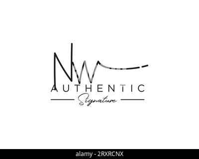 Vektor für die Vorlage für das NW-Signature-Logo. Stock Vektor