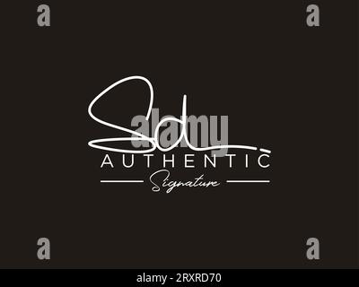 SD Signature Logo-Vorlage Vektor. Stock Vektor