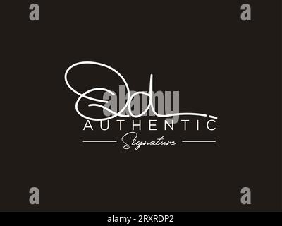 Vektor für QD-Signature-Logo-Vorlage. Stock Vektor