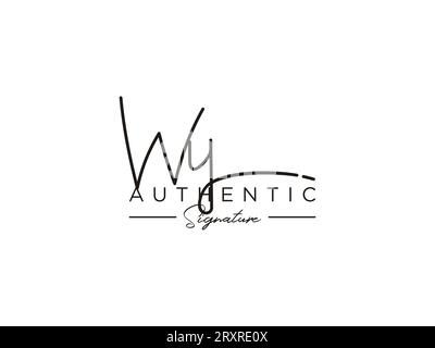 Vektor für die Signature-Logo-Vorlage von WY. Stock Vektor