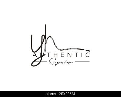 Vektor für die Vorlage für das YH-Signature-Logo. Stock Vektor