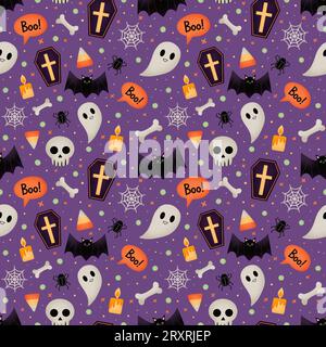 Klassisches Design Mit Nahtlosem Muster Für Halloween Elements Stockfoto