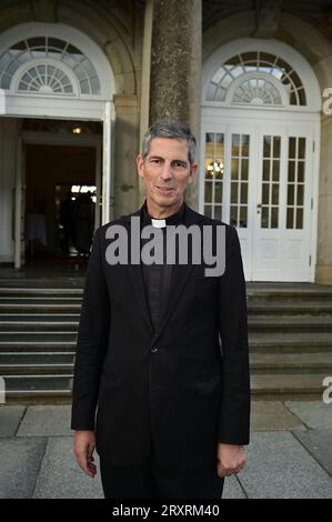 Pater Paul von Habsburg beim Empfang anlässlich der Trauung von Maria Teresita Prinzessin von Sachsen und Graf Beryl Alexandre de Saporta in der Hofki Stockfoto