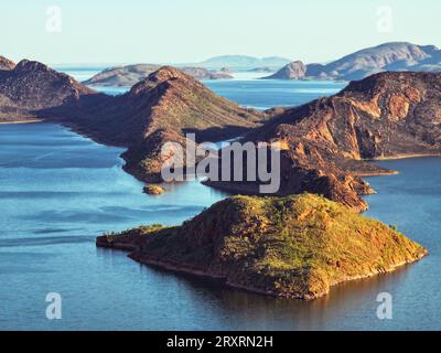 Lake Argyle, East Kimberley, Western Australia bei Sonnenuntergang Stockfoto