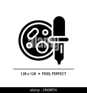 Schwarze Bakterien im 2D-Glyphenstil mit Tropfer-Symbol Stock Vektor