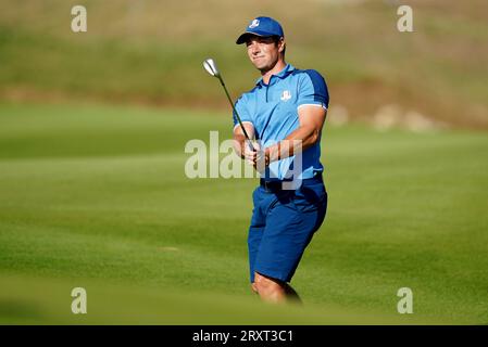 Team Europe Viktor Hovland während einer Übungsrunde im Marco Simone Golf and Country Club in Rom, Italien, vor dem Ryder Cup 2023. Bilddatum: Mittwoch, 27. September 2023. Stockfoto