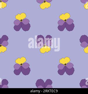 Nahtloses Vektor-Muster mit Stiefmütterchen, floraler Hintergrund von Blumen Stock Vektor