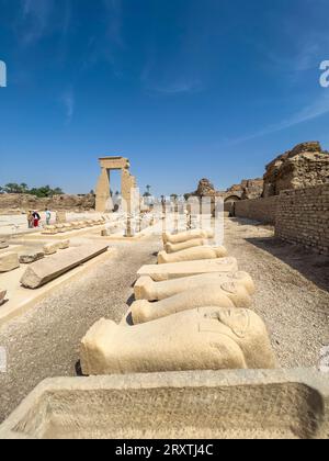 Tor von Domitian und Trajan, Nordeingang des Hathor-Tempels, Dendera-Tempelkomplex, Dendera, Ägypten, Nordafrika, Afrika Stockfoto