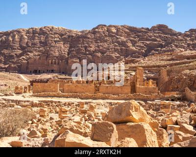 Byzantinische Kirche, Petra Archäologischer Park, UNESCO-Weltkulturerbe, eines der Neuen Sieben Weltwunder, Petra, Jordanien, Naher Osten Stockfoto