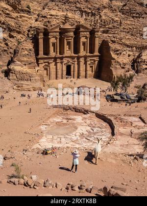 Petra Kloster (Al Dayr), Petra Archäologischer Park, UNESCO-Weltkulturerbe, eines der neuen sieben Weltwunder, Petra, Jordanien Stockfoto