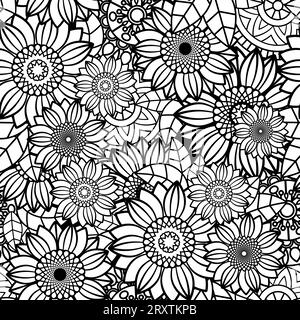 Sunflowers Nahtloser Musterhintergrund Stock Vektor