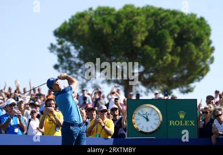 Team Europe Viktor Hovland während einer Übungsrunde im Marco Simone Golf and Country Club in Rom, Italien, vor dem Ryder Cup 2023. Bilddatum: Mittwoch, 27. September 2023. Stockfoto