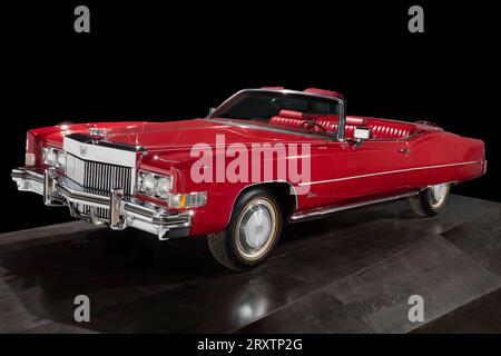 Ein roter Cadillac Eldorado, Modelljahr 1973, im Besitz und angetrieben von Chuck Berry. Stockfoto