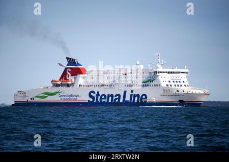 stena Line stena Supervast vii Passagierfähre auf der cairnryan belfast Route, die belfast lough, Nordirland, großbritannien, aufwärts fährt Stockfoto