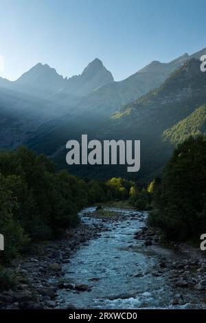 Wunderschöne Aussicht vom Pineta Valley, Spanien Stockfoto