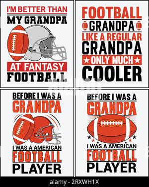 American Football T-Shirt Design wenn Sie möchten, können Sie es für andere Zwecke verwenden, wie Becher Design, Aufkleber Design, Wasserflaschen Design und so weiter Stock Vektor