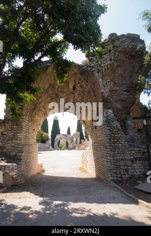 Arènes de Cimiez. Nizza, Frankreich. Die Cimiez Arenas sind ein römisches Amphitheater in Nizza im Cimiez-Viertel. (135) Stockfoto