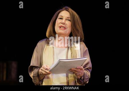 Maria Jose Goyanes tritt während der Vorstellung der Show „Galdós amor“ im Fernan Gomez Theater in Madrid auf, 27. September 2023, Spanien (Foto: Oscar Gonzalez/SIPA USA) (Foto: Oscar Gonzalez/SIPA USA) Stockfoto