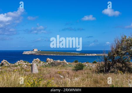 Capo Passero im Südosten der Insel Sizilien, Italien Stockfoto