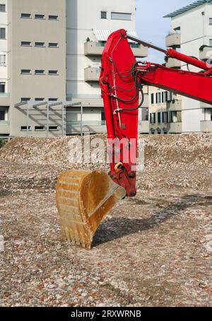 hydraulische Schaufel auf der Baustelle Stockfoto
