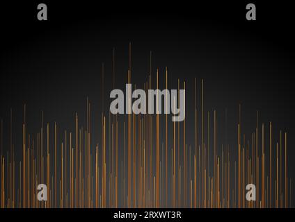 Schwarzer abstrakter technischer Unternehmenshintergrund mit Bronzelinien. Geometrie-Vektorkonstruktion Stock Vektor